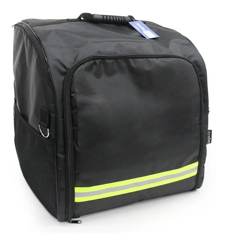Mochila Repartidora De Alimento Negro Diseño De La Tela Liso