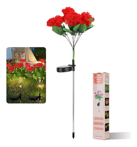 Lampara solar flores luces de jardín paisaje estructura rojo CM-TOP SDD1330