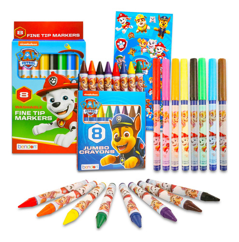 Set Para Colorear La Patrulla Canina Para Niñas Con 8 Rotula
