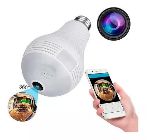 Foco Led Camara Espia Ip 360 Grados Wifi Monitoreo Celular