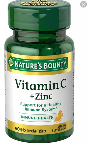 Nature's Bounty Vita C 60mg Com Zinco 15mg 60 Dissolver Tabs