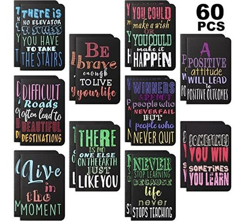 Mini Cuadernos Notas De Bolsillo Frases Motivacionales 60pcs