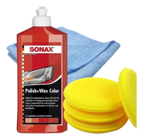 Sonax Polsih & Wax Black Cera Negra + Micro + Esponja P220