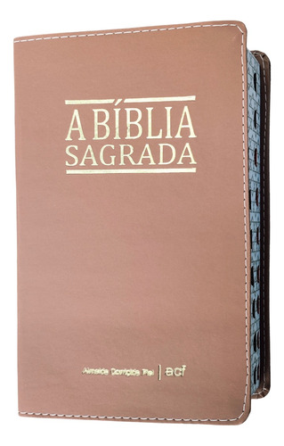 Biblia Almeida Corrigida Fiel Letra Grande Capa Luxo Caramelo Com Indice