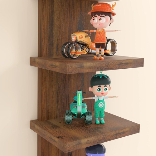 Estantes De Pared De 5 Niveles Color Marrón Bloddream
