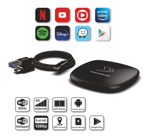 Imagem 2 de 6 de Streaming Box Faaftech Multimidia Carplay Android Auto Wi-fi