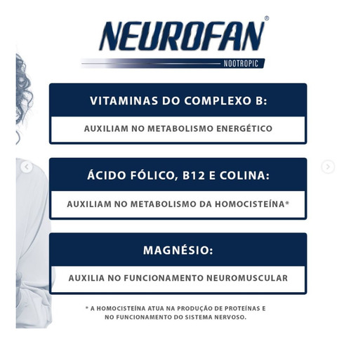 Neurofan Melhora A Memória, Concentração E Atenção - 60 Cáps