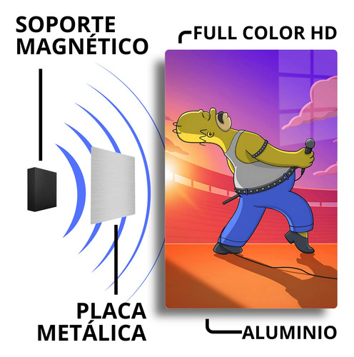 Poster Homero Queen Los Simpson Metálico + Soporte 20x30