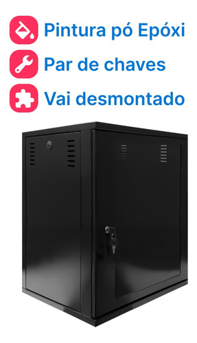 Mini Rack / Parede 19'' 12u X 320mm Desmontável Cor Preto