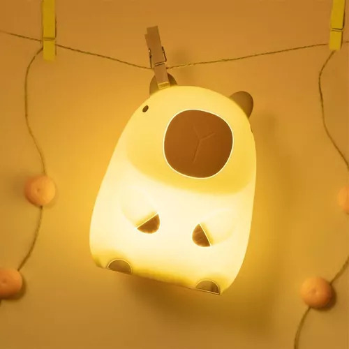 Q Lâmpada Noturna De Silicone Capivara Com Controle De Toque