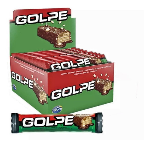 Oblea Dulces Chocolates Golpe Display 30 Unidades, 27grs