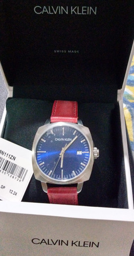 Reloj Calvin Klein Fraternity Swiss Made A Meses S/intereses Rojo Acero Inoxidable Azul (Usado)