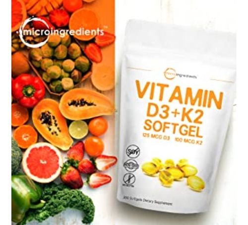 Vitamina D3 5.000ui + K2 Microingredients P/ 300 Dias!!!