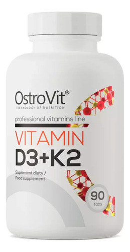 Vitamina D3 2000 Iu + K2 100 Mcg, 90 Tabs, Ostrovit Sabor Sin Sabor