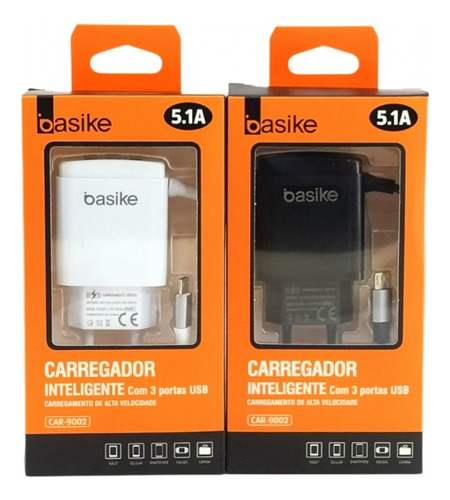 Fonte Carregador Turbo Rápido 3 Entradas Usb 5.1a V8