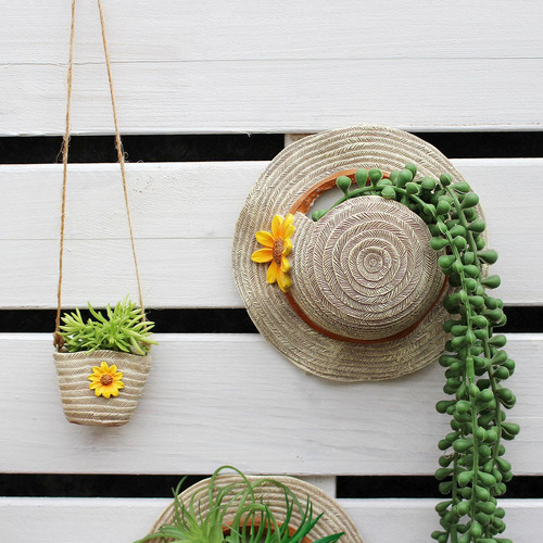 Sombrero Bolsa De Flores Oro Adorno Compatible Con La Maceta