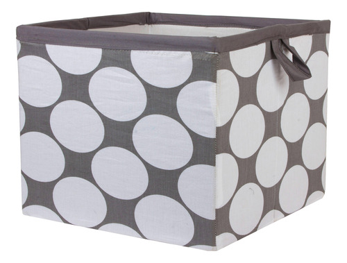 Bacati Dots Cesta De Almacenamiento Bolsa, Gris, Large