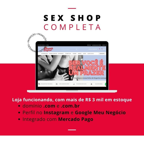Imagem 1 de 5 de Loja Virtual Sex Shop Com Estoque Domínio (.com) E (.com.br)