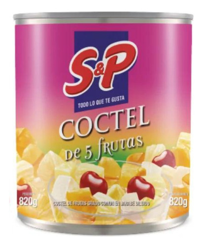 Coctel De 5 Frutas En Jarabe En Lata Sin Tacc Syp 820g