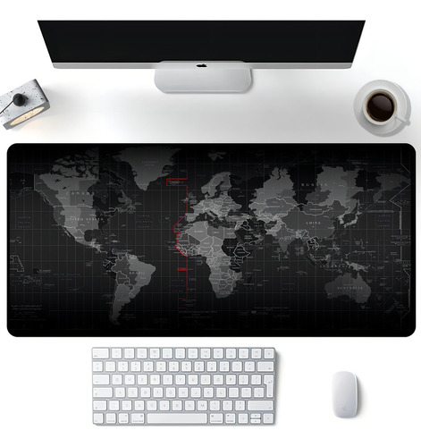 Criarte Mouse Pad Gamer Extra Grande 70x30 Mapa Do Mundo Pre
