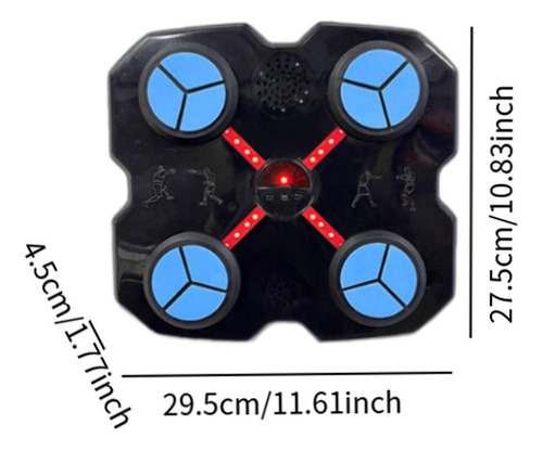 Maquina Boxeo Bluetooth Músical Luces Led 4 Paneles Usb