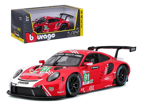 Z Vehículo De Carreras Burago 1/24 Porsche 911 Rsr Lm 2020