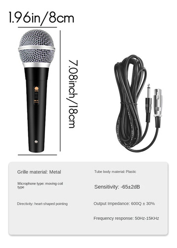Micrófono De Karaoke Portátil Profesional Con Cable Dynamic