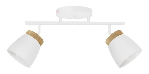 Barral 2 Luces Direccional Iluminacion Living Led Buena Luz Estructura Blanco