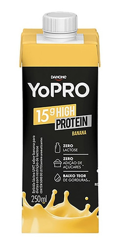 Imagem 1 de 4 de Yopro Bebida Lactea Com 15g De Proteína Banana 250ml Whey