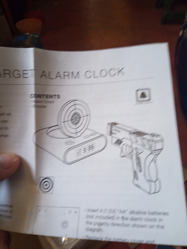 Reloj Despertador Alarma Con Pistola Con Caja Maltratada Blanco (Usado)