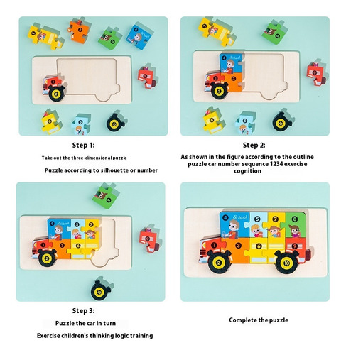 -- Paquete De 7 Rompecabezas De Madera Para Niños Pequeños