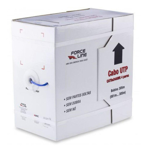 Cabo De Rede Cat 5 E Utp 24 Awg 4 Pares 305 Mt