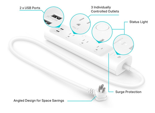 Imagen 2 de 6 de Regleta Barra De Enchufes Inteligente Wifi Kasa Smart Wi-fi