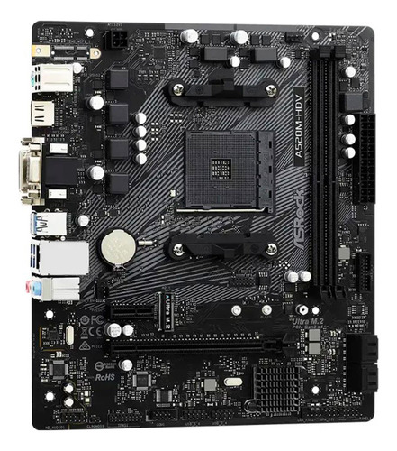 Placa Asrock A520m-hdv Amd Ryzen Am4 2xddr4 90-mxbe50-a0uayz