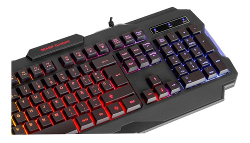 Imagen 4 de 4 de Teclado Gamer Negro Con Luz Rgb Led Español Rainbown Colores