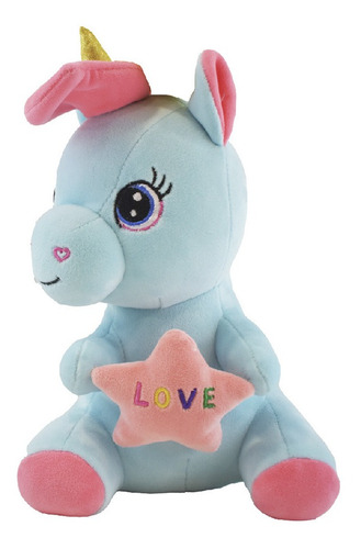 Peluche Unicornio Con Estrella Sentado