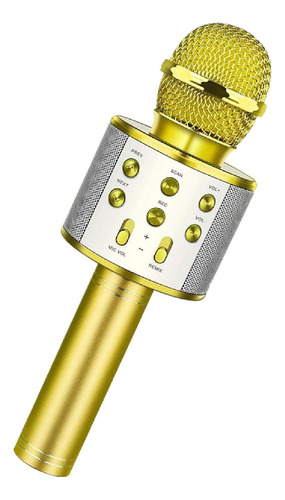 Microfone Karaoke Show Bluetooth Dourado Sortido Toyng 36739