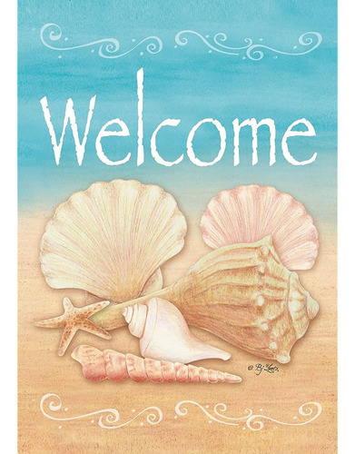 Toland Home Garden 117073 Welcome Shells Summer Flag 12x18 P