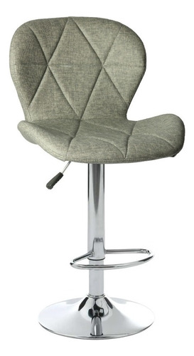 Silla De Bar Acolchada Con Respaldo Geométrico Taburete Color de la estructura de la silla Plateado Color del asiento Gris