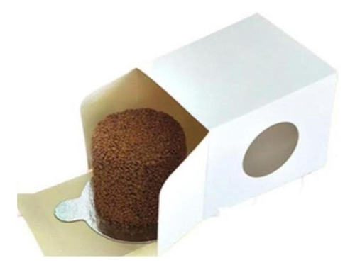 Embalagem Para Bolo E Doces Mini Com Visor 12x10cm Branco