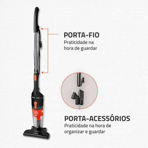 Aspirador De Pó Mondial Turbo Cycle Ap-35 Preto/laranja 220v Preto/laranja
