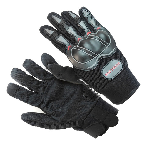 Guante Para Motociclista Rmtech Intrepid Negro C/ Touch