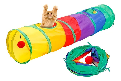 Túnel Para Gatos Dobrável Brinquedo Interativo Pets Gatos