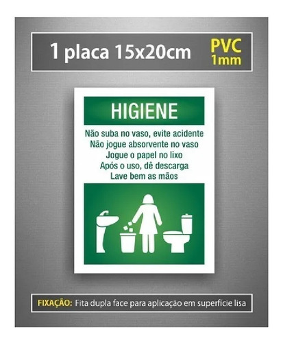 Imagem 3 de 5 de 2 Plaquinhas Banheiro Placas De Aviso Regras Deixar Limpo