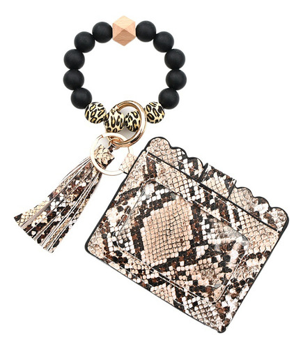 Llavero Pulsera De Cuentas De Silicona Con Borla Suave