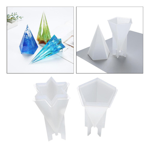 Molde De Silicona Tipo Cónico, Moldes Piramidal Hexágono