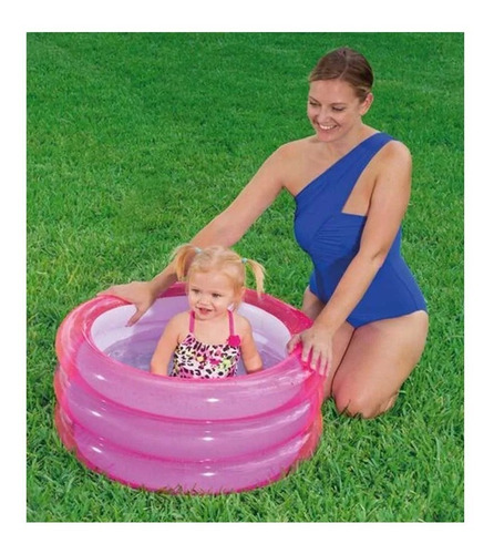 Pileta inflable redonda Bestway 51033 de 70cm x 30cm 43L rosa bolsa