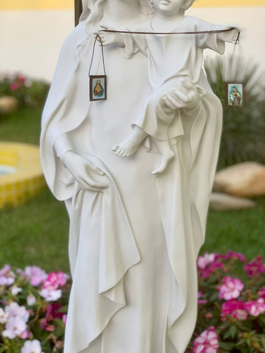 Imagem Nossa Senhora Do Carmo Resina 100cm Pó De Mármore