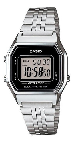 Reloj Mujer Casio La-680wa-1 Plateado Retro / Reivi