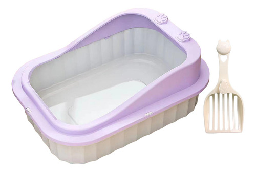 Caja De Arena Abierta Para Gatos, Inodoro Duradero, Violeta
